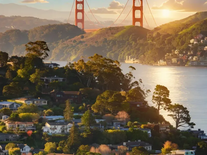 GTA 5 game-art style version of the San Francisco skyline, saturated colors and toon-shaded geometry, with a 'San Francisco' caption in the bottom-right corner