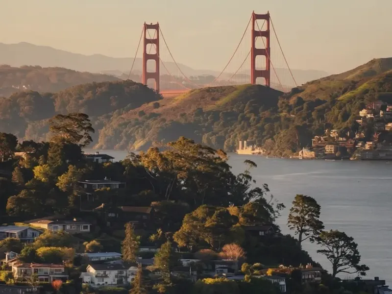 GTA 5 game-art style version of the San Francisco skyline, saturated colors and toon-shaded geometry, with a 'San Francisco' caption in the bottom-right corner