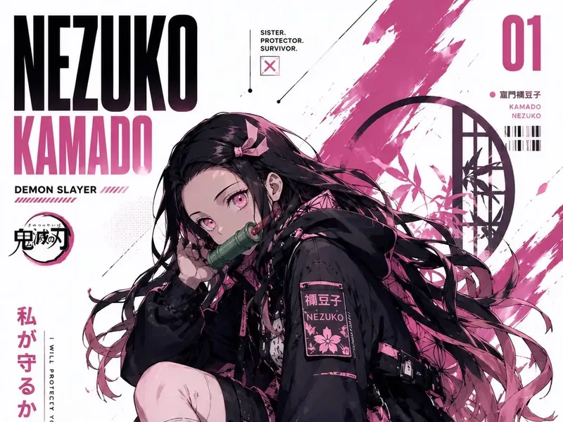Anime-Techwear-Charakter-Poster-Vorlage