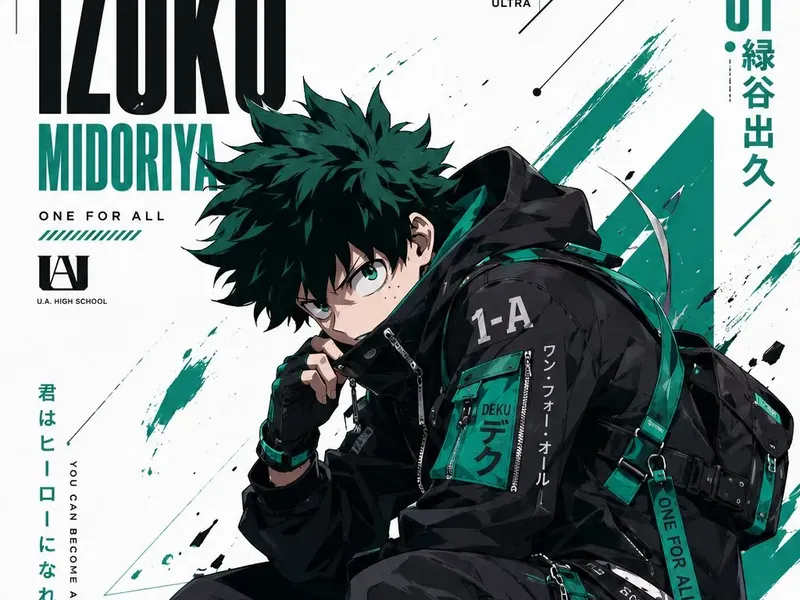 Anime techwear character poster template