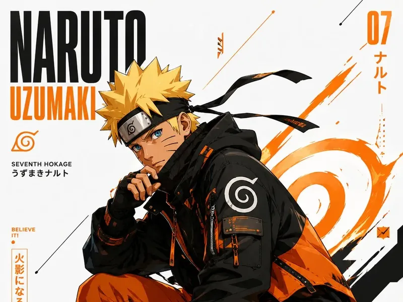 Anime techwear character poster template