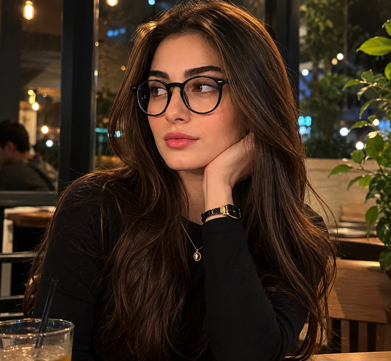 Café night bokeh candid
