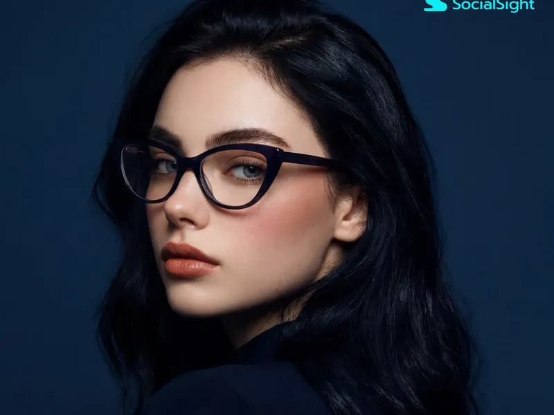 Cat-eye glasses blue studio