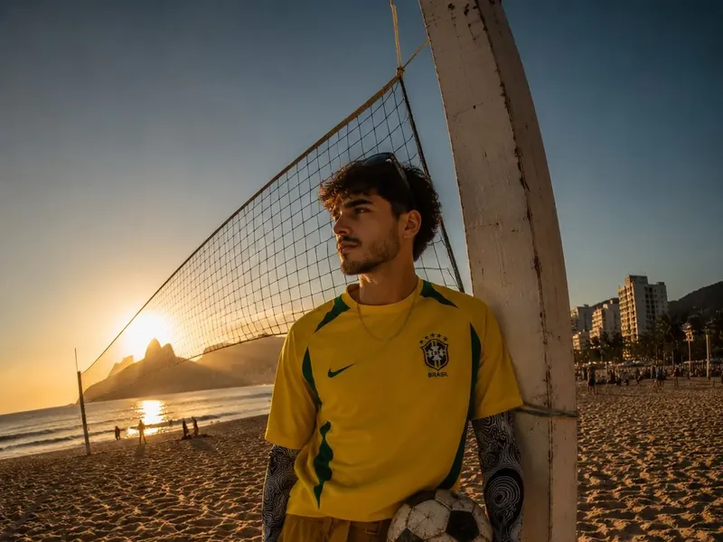 Copacabana Brasil jersey worm-eye shot