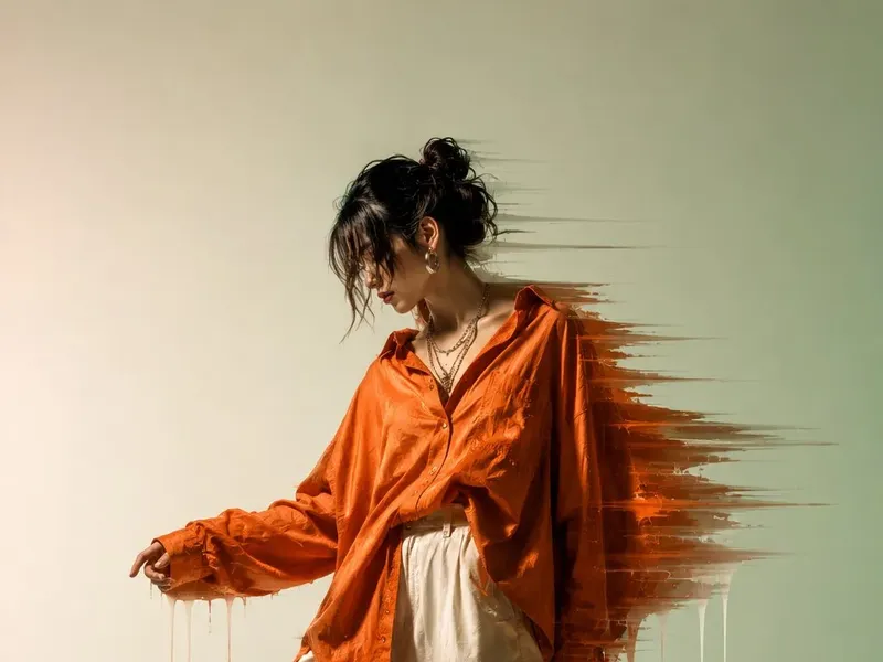Glitch motion-blur fashion editorial