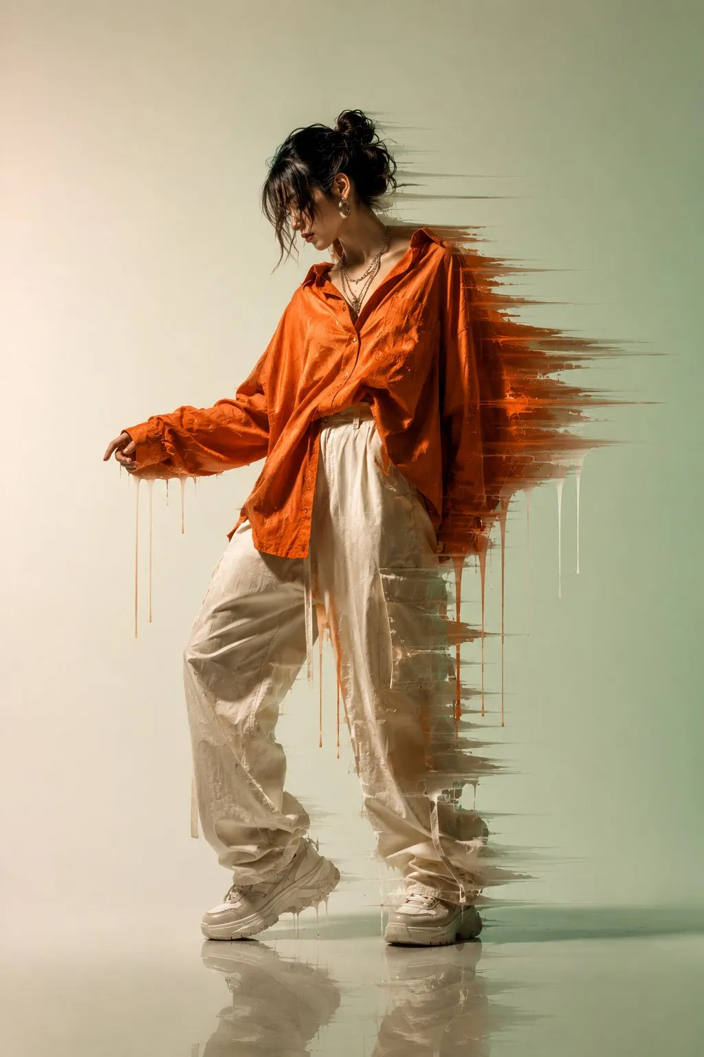 Glitch motion-blur fashion editorial