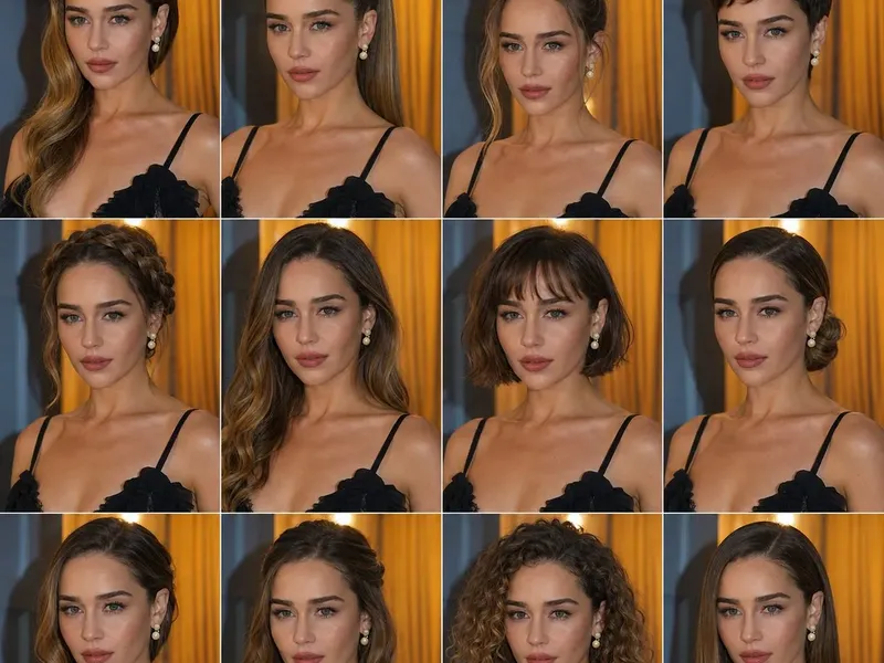 Same-face multi-hairstyle collage