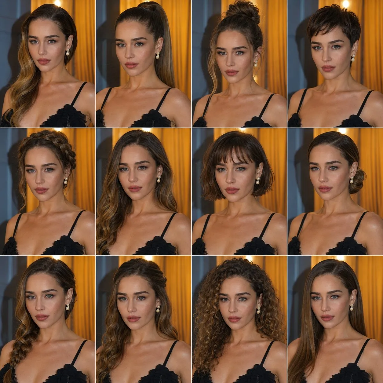 Same-face multi-hairstyle collage