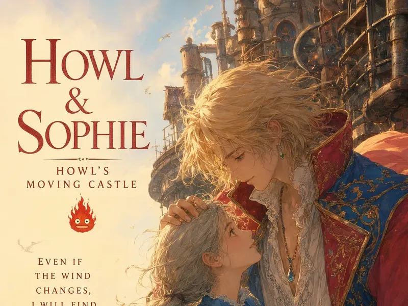 Howl & Sophie Ghibli fan poster