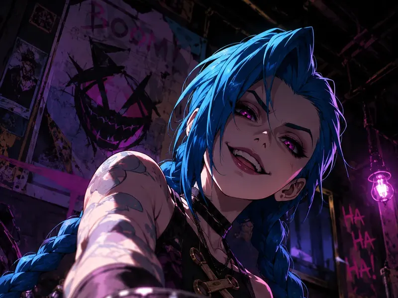 Jinx whiskey glass anime poster