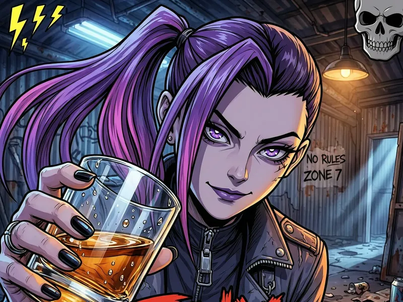 Jinx whiskey glass anime poster