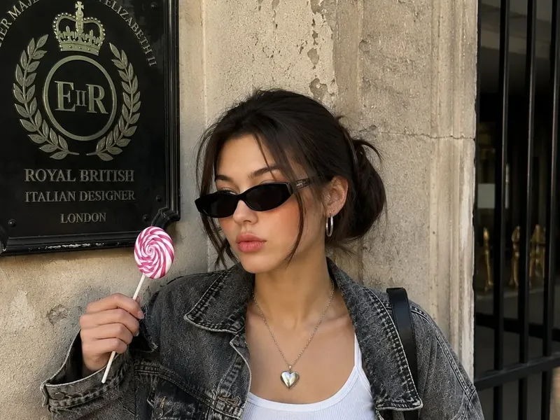 Korean cool-girl lollipop street style