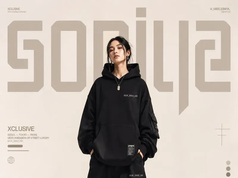 Affiche streetwear coréen luxe SONIYA