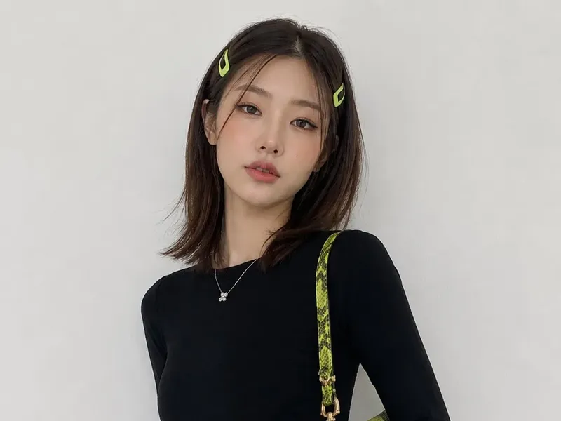 Lime-Snakeskin-Tasche Korean-Fit