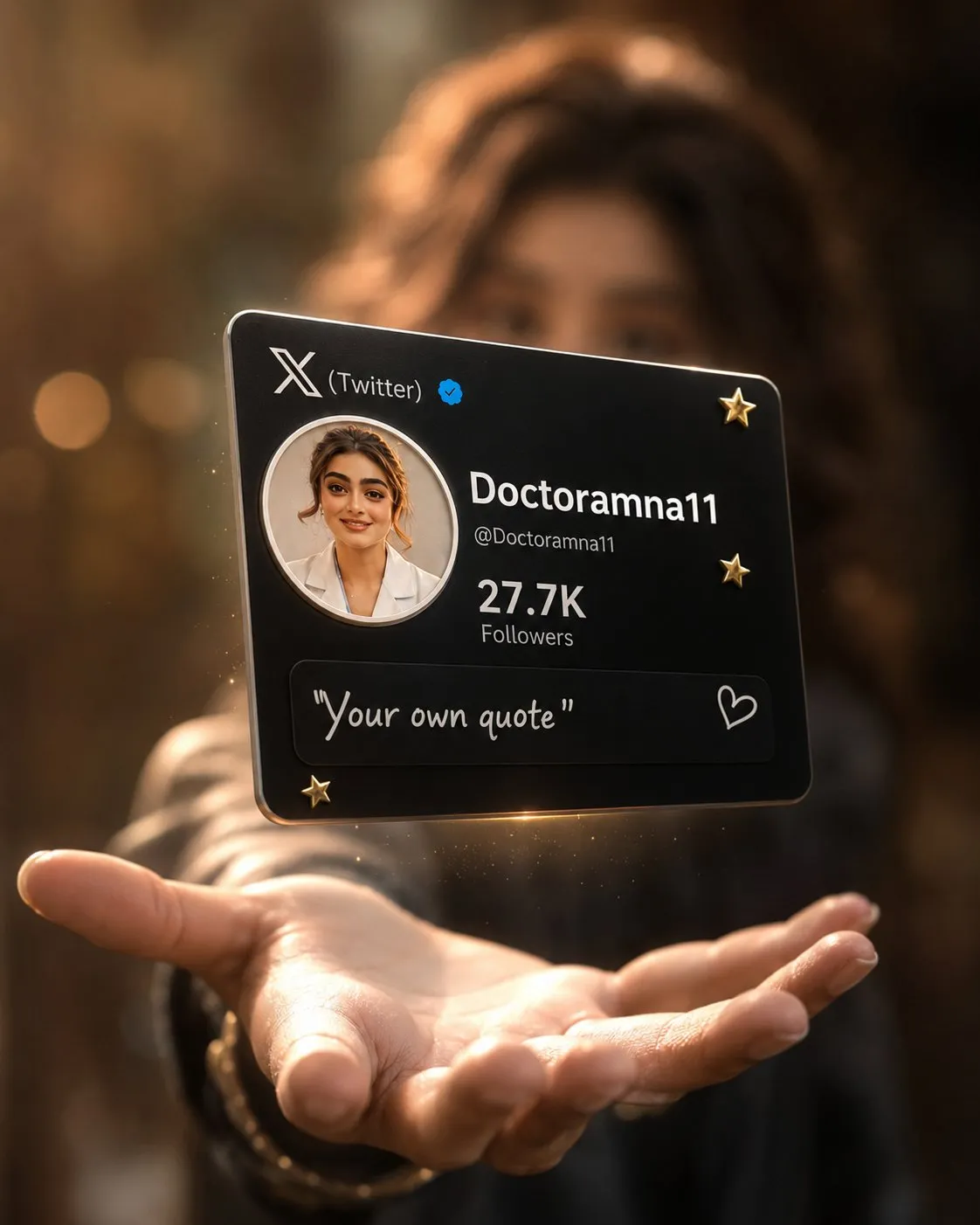 Magical hand 3D profile card