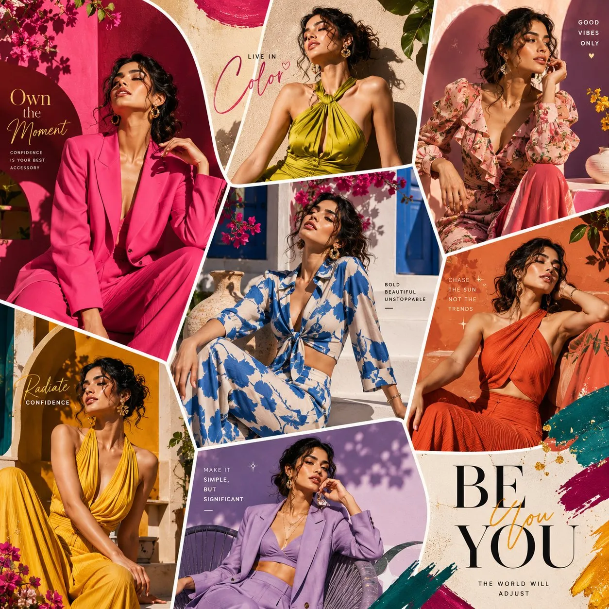 Multi-panel Vogue fashion collage