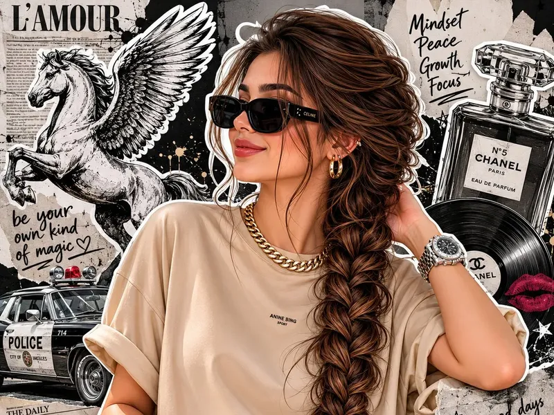 Pegasus grunge collage editorial