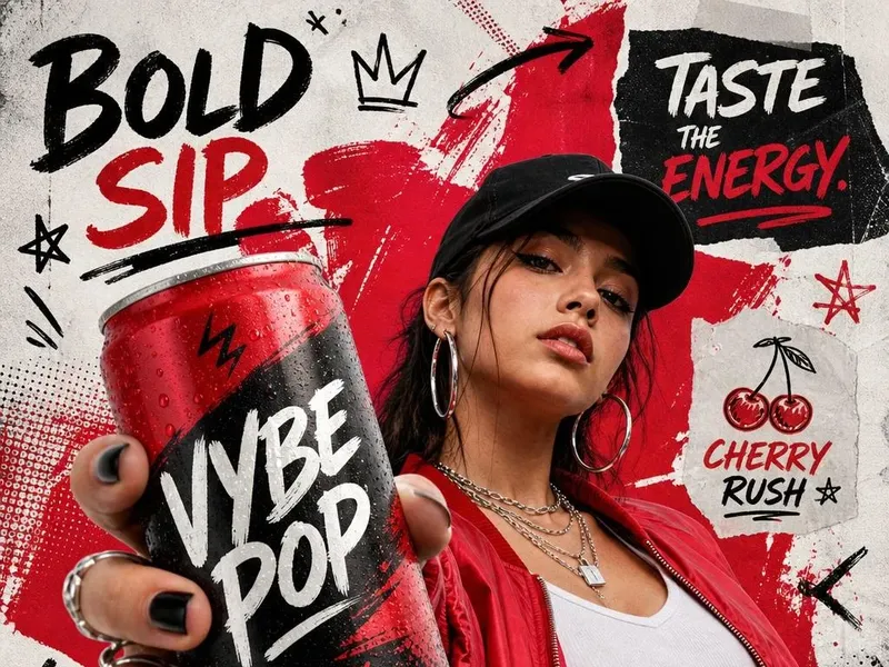Streetwear soda can ad poster