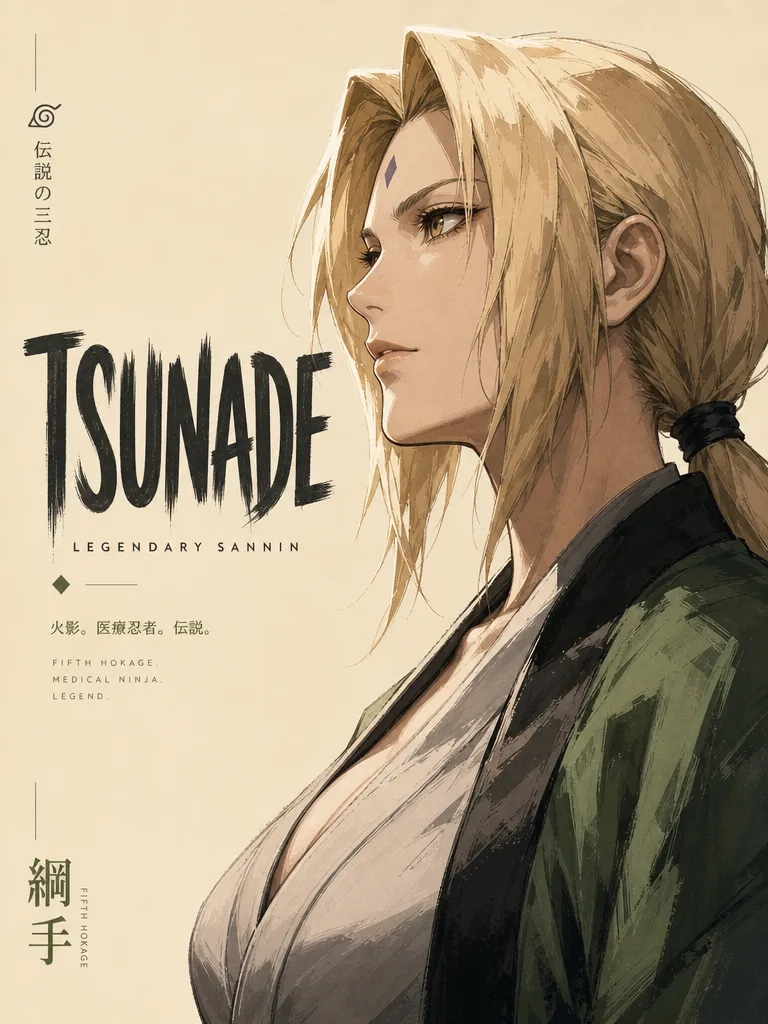 Tsunade Naruto thick-paint