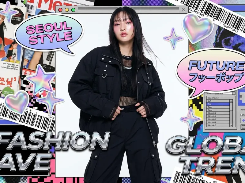 Y2K K-fashion magazine poster