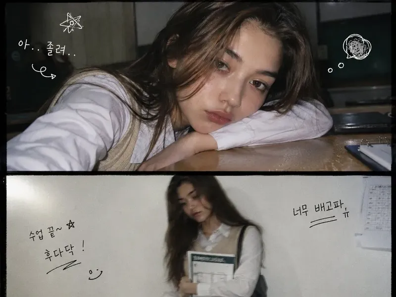 Y2K Korean college photo-strip
