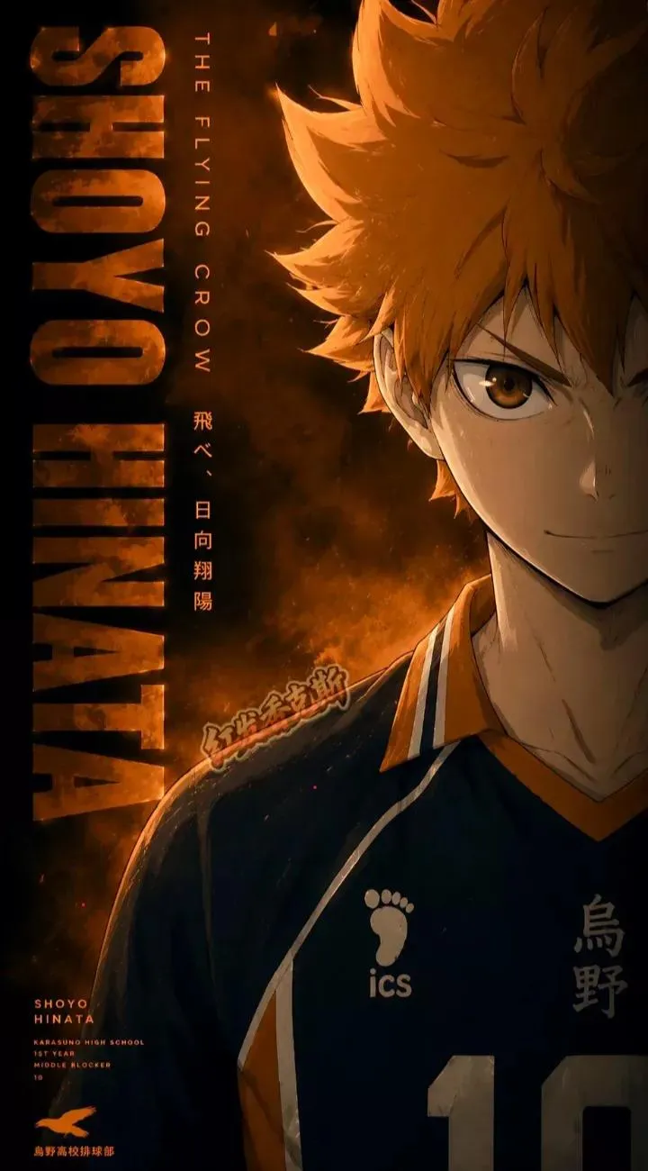 Sports-anime style 9:16 character poster of a volleyball player with half face in dramatic shadow, monochromatic color theme, vertical bold title typography