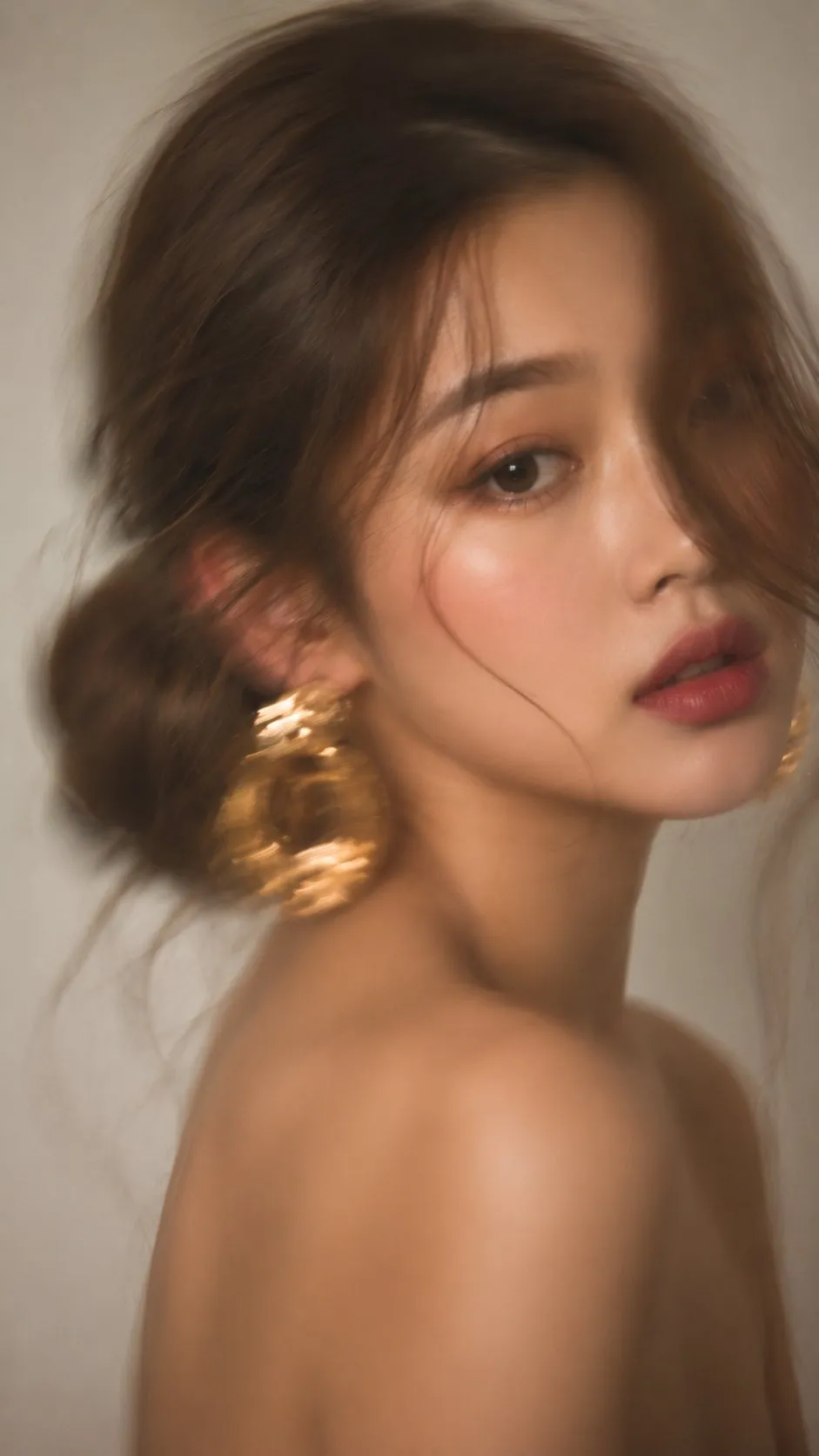 Motion-blur editorial portrait
