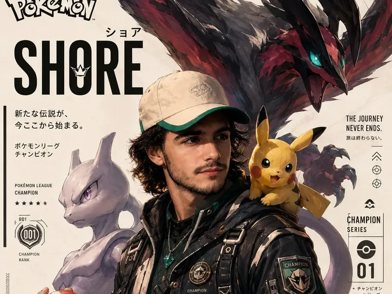 Pokémon Champion painterly fan poster