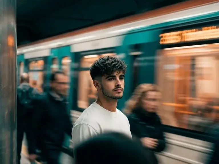 Subway long-exposure motion blur